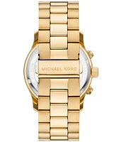 Michael Kors Unisex Runway Chronograph Gold-Tone Stainless Steel Bracelet Watch, 45mm