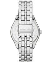 Michael Kors Women's Harlowe Three-Hand Silver-Tone Stainless Steel Bracelet Watch, 38mm