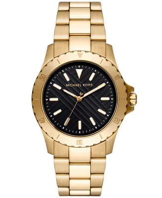 Michael Kors Men's Everest Three-Hand Gold-Tone Stainless Steel Bracelet Watch, 40mm