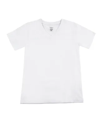 3 Pairs Boy's V-Neck Cotton T-Shirt Toddler|Child - White-White