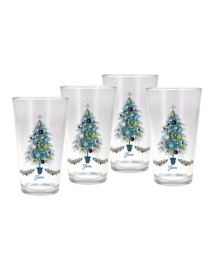 Fiesta Christmas Tree Tapered Cooler 4 Piece Glass Set