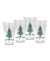 Fiesta Christmas Tree Tapered Cooler 4 Piece Glass Set