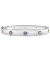 Lab-grown Multi-Sapphire Bangle Bracelet (1-1/3 ct. t.w.) Sterling Silver