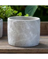 Leaf Embossed Cement Pot