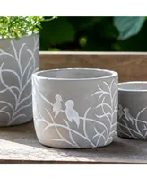 Lovebirds Silouette Cement Pot