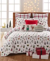 Levtex Meowy Christmas Reversible -Pc. Quilt Set