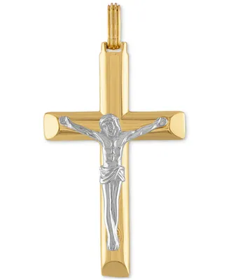 Esquire Men's Jewelry Two-Tone Crucifix Pendant in Sterling Silver & 14k Gold-Plate, Created for Macy's - Two