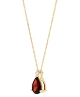 Garnet (1-3/4 ct. t.w.) & Diamond Accent 18" Pendant Necklace in 14k Gold