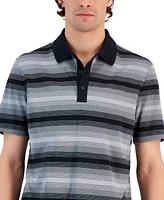 Alfani Men's Regular-Fit Supima Knit Interlock Striped Polo Shirt, Created for Macy's