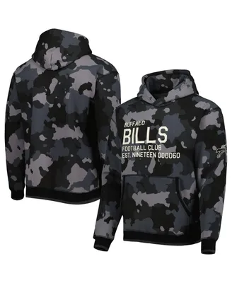 Men's The Wild Collective Black Buffalo Bills Camo Pullover Hoodie