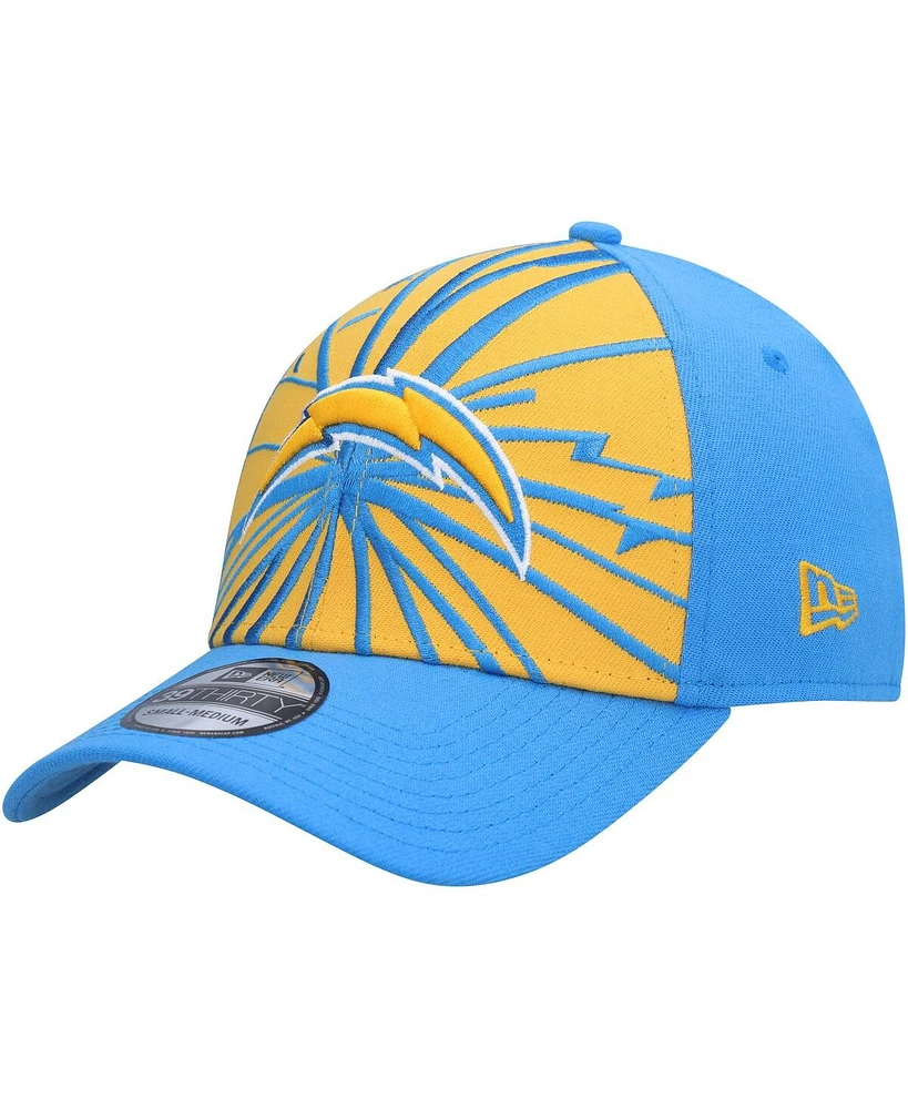 Men's New Era Gold, Powder Blue Los Angeles Chargers Shattered 39THIRTY Flex Hat