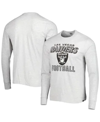 Men's '47 Brand Heathered Gray Las Vegas Raiders Dozer Franklin Long Sleeve T-shirt