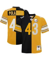 Big Boys Mitchell & Ness Troy Polamalu Black and Gold Pittsburgh Steelers Split Legacy Jersey