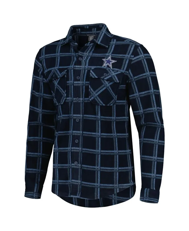 Men's Columbia Navy Dallas Cowboys Flare Gun Flannel Button-Up Long Sleeve  Shirt