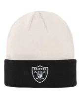 Big Boys Cream, Black Las Vegas Raiders Bone Cuffed Knit Hat