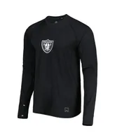 Men's Msx by Michael Strahan Black Las Vegas Raiders Interval Long Sleeve Raglan T-shirt