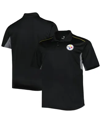 Men's Black Pittsburgh Steelers Big and Tall Team Color Polo Shirt