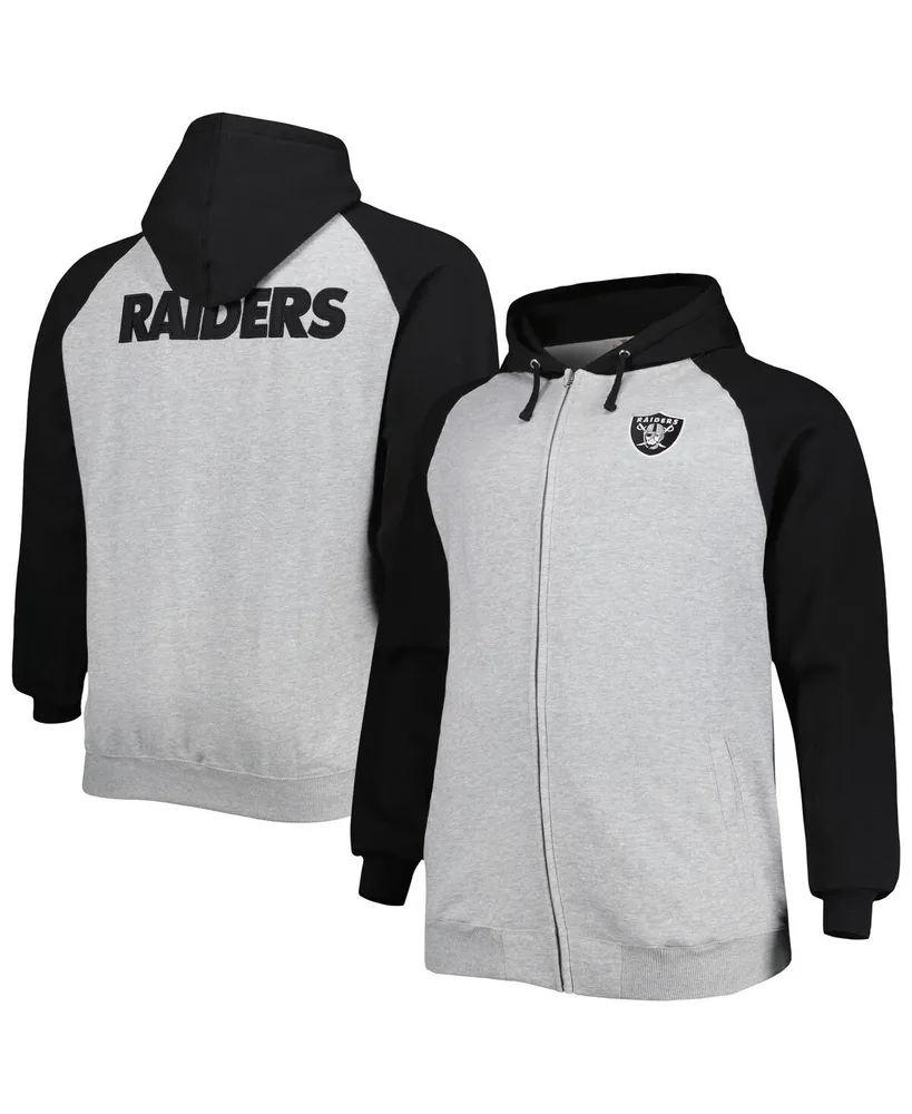 Profile Men's Heather Gray Denver Broncos Big & Tall Fleece Raglan Full-Zip Hoodie Jacket