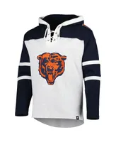 Men's '47 Brand Chicago Bears Heather Gray Logo Gridiron Lace-Up Pullover Hoodie