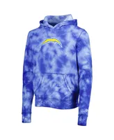 Men's New Era Powder Blue Los Angeles Chargers Team Tie-Dye Pullover Hoodie