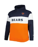 Men's New Era Orange Chicago Bears Big and Tall Current Team Colorblock Fleece Raglan Pullover Hoodie