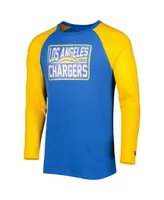 Men's New Era Powder Blue Los Angeles Chargers Current Raglan Long Sleeve T-shirt