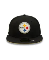 Men's New Era Black Pittsburgh Steelers Super Bowl Xl Citrus Pop 59FIFTY Fitted Hat