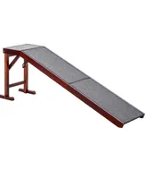 Pet Bed Ramp w/ Non-Slip Carpet & Top Platform for Older Dogs