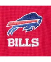 Men's Dunbrooke Red Buffalo Bills Logo Maverick Thermal Henley Long Sleeve T-shirt