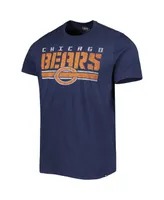 Men's '47 Brand Navy Chicago Bears Logo Team Stripe T-Shirt