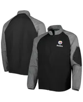 Men's Dunbrooke Black Pittsburgh Steelers Hurricane Raglan Full-Zip Windbreaker Jacket