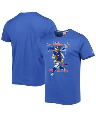 Men's Homage Josh Allen Heathered Royal Buffalo Bills Nfl Blitz Player Tri-Blend T-shirt
