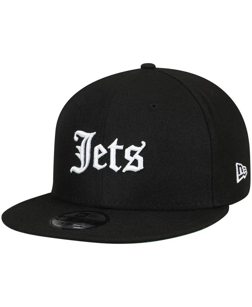 Men's New Era Black New York Jets Gothic Script 9FIFTY Adjustable Snapback Hat