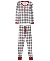 MeMoi Women's Plaid Matching Pajama 2 Piece Set