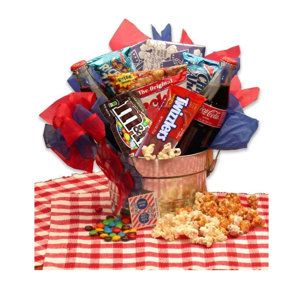 Gbds Blockbuster Night Movie Gift Pail- movie night - movie night gift baskets for families - 1 Basket