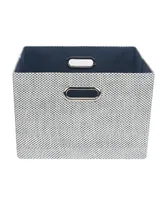 Lambs & Ivy Blue Foldable/Collapsible Storage Bin/Basket Organizer with Handles