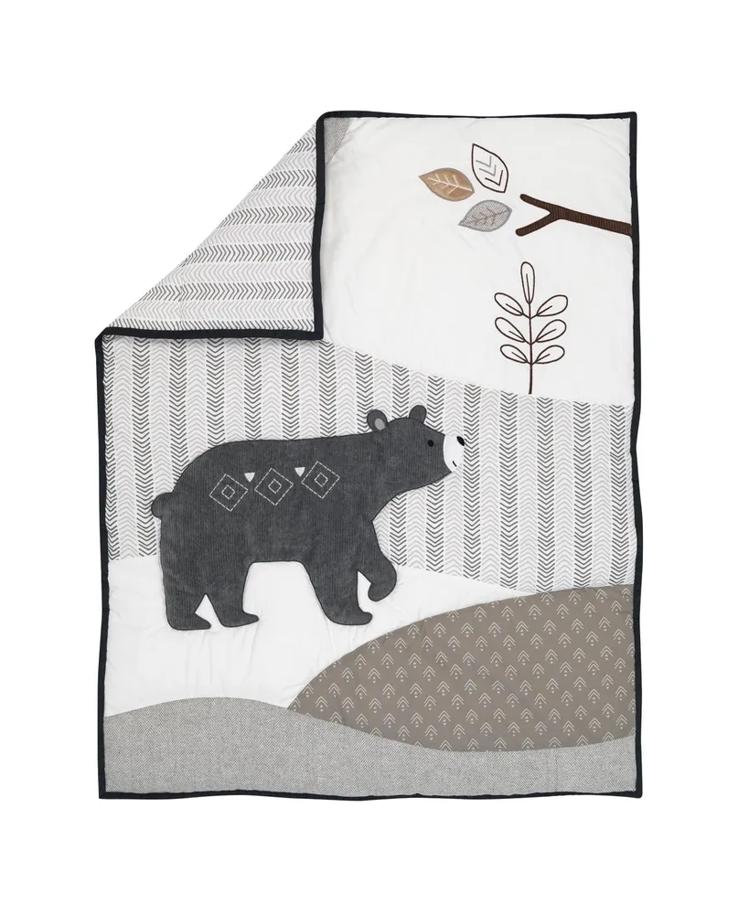 Lambs & Ivy Woodland Forest Animal Nursery 3-Piece Mini Crib Bedding Set - Gray