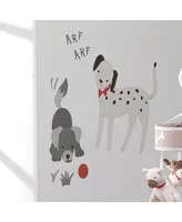 Lambs & Ivy Bow Wow Gray/Beige Dog/Puppy with Doghouse Wall Decals/Stickers