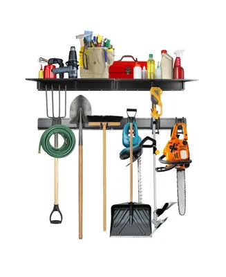 RaxGo Wall-Mounted Tool Racks with Storage Shelves and Hooks
