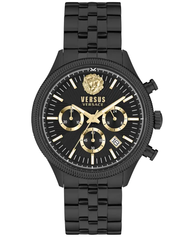 Versus Men's Chronograph Colonne Ion Plated Stainless Steel Bracelet Watch 44mm Black