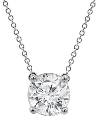 Badgley Mischka Certified Lab Grown Diamond Solitaire 18" Pendant Necklace (3 ct. t.w.) in 14k Gold