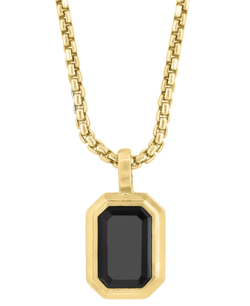 Effy Mens Diamond Accent Genuine Black Onyx 14K Gold Dog Tag Pendant  Necklace - JCPenney