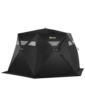 Outsunny 4 Person Insulated Ice Fishing Shelter w/Carry Bag