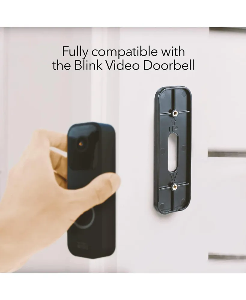 Wasserstein No-Drill Mount for Blink Video Doorbell - Wall Mount/Mounting Bracket for Blink Security Wireless System (Black)