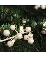 Floral Home 17" Pearl White Berry Stem Picks - Elegant Christmas Home Decor for Festive Arrangements, Wreaths, and Events