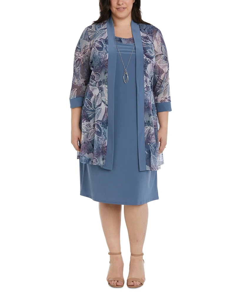 R & M Richards Plus Dress Printed Jacket