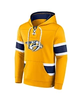 Men's Fanatics Gold and Navy Nashville Predators Powerplay Warrior Pullover Hoodie