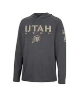 Men's Colosseum Charcoal Utah Utes Team Oht Military-Inspired Appreciation Hoodie Long Sleeve T-shirt