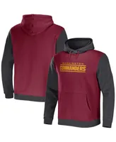 Men's Nfl x Darius Rucker Collection by Fanatics Burgundy, Charcoal Washington Commanders Colorblock Pullover Hoodie