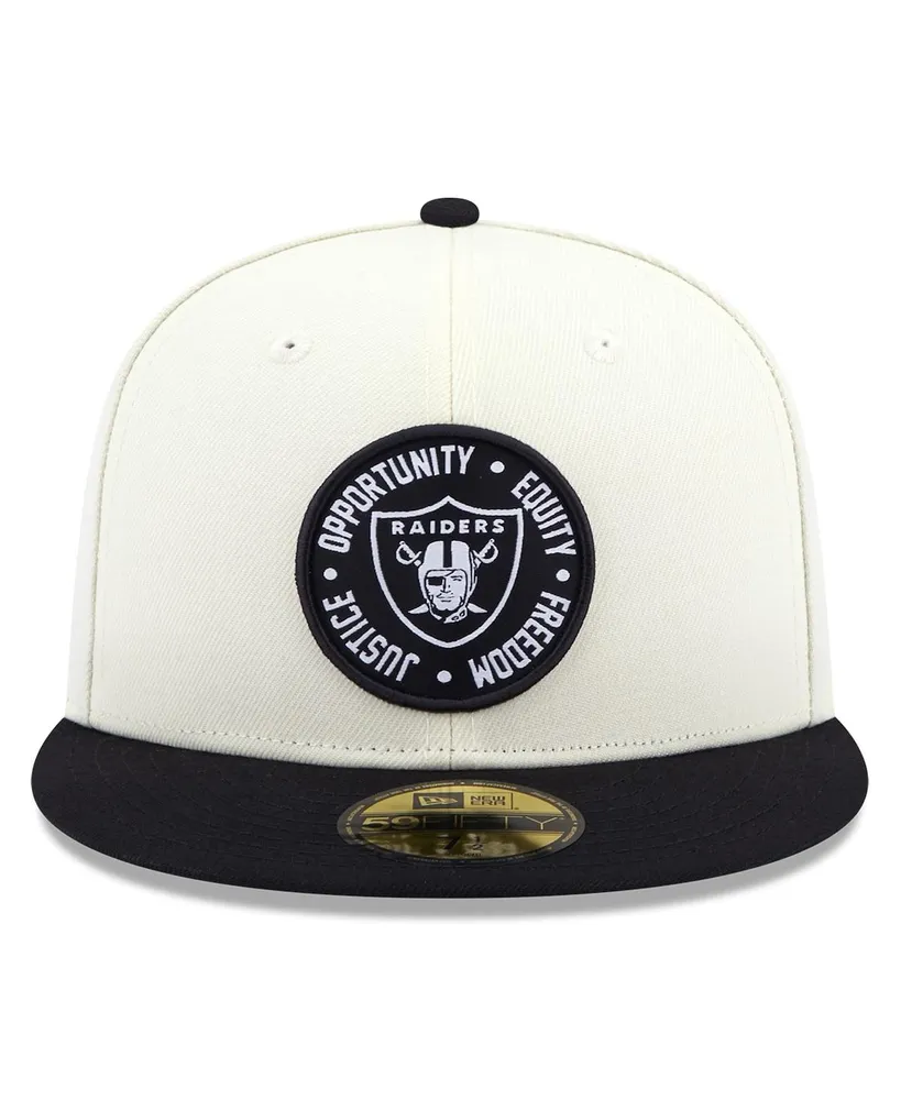 Men's New Era Cream and Black Las Vegas Raiders 2022 Inspire Change 59FIFTY Fitted Hat